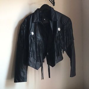 Vintage Eighties Fringed Leather Jacket